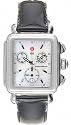 Michele Deco Chronograph Black Leather Ladies Watch MWW06A000125