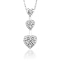 10k White Gold Diamond Triple Heart Pendant (1/10 cttw, J-K Color, I2-I3 Clarity)