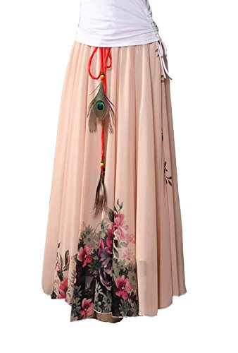 (ミネトメ)Minetom 女性 レディース 夏　スカート　花柄　ビーチスカート　シフォン　ボヘミアンスタイル　4スタイル選択可能