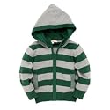 Blue Zoo Green block striped hooded cardigan