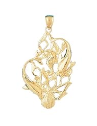 Dazzlers Solid 14 karats gold Dolphin Charm Pendant Available in three colors from jewelsberry (weights: 6.5 grams only)