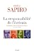 La responsabilité de l'écrivain : Littérature, droit et morale en France (19e - 21e siècle)