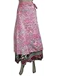 Wraparound Skirt Hippie Boho Pink Vintage Silk Sari Wrap Skirt Dress for Women