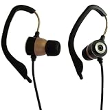 Hi-Fidelity Gold Ear-hook Earphones with 3 sizes Silicone Buds - Great for iPods and all MP3 Players