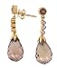 14K Yellow Gold Smoky Topaz Diamond Earrings