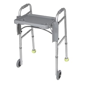 Drive Medical Deluxe Folding Walker Tray, Gray, 16" x 12"