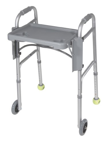 Drive Medical Deluxe Folding Walker Tray, Gray, 16