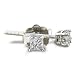 1/4ct Princess Diamond Stud Earrings 14k White Gold, Screw Backs, White Diamonds, Excellent Clarity