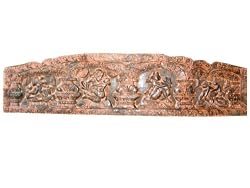 India Furniture Kamasutra Carving Wood Wall Panel / Headboard 72 Inch