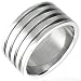 Men's Stainless Steel Multi Groove Ring 10mm