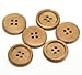 PEPPERLONELY Brand 50PC Light Coffee 4 Hole Round Wood Buttons Scrapbooking Sewing Buttons 25mm (1 Inch)