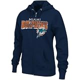 NFL Women's Miami Dolphins Football Classic III Long Sleeve Fullzip Fleece Hoodie (Athletic Navy, Large)