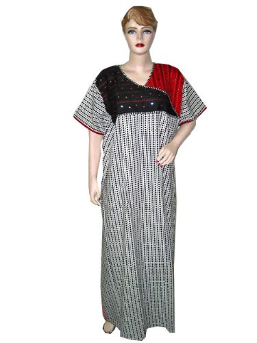 Lounge Maxi Dress Womens Cotton Caftan Kaftans White Black Red Evening Wear