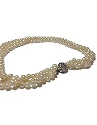 Pink 3 Strand 17" Classic Freshwater Pearl Necklace with Sterling Silver Clasp