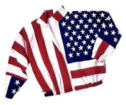 Patriotic Stars & Stripes Printed Flag Jacket U.S.A. Made by FlagClothes
