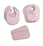 FRENCHIE BABY BIBS & BURP CLOTHS SET PINK - BABY GIRL GIFT SET