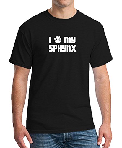 I PAW MY SPHYNX Black Animal Supporter T-Shirt Tee Mens Clothing Large