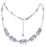 SCNK099 24 Silver 24 Necklace with Swarovski Crystals 41 VSYAegpL. SL160 SCNK099 24 Silver 24 Necklace with Swarovski Crystals