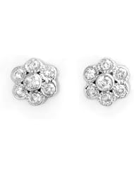 Natural 0.50 ctw Diamond Earrings 14K White Gold