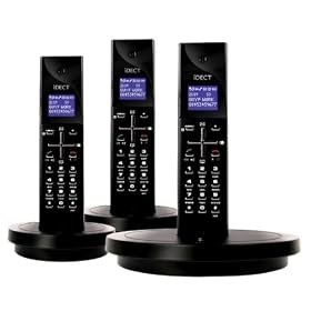 iDect X1i Triple Digital Cordless Telephone With Answer Machine - Black