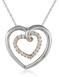 Rose-Gold Diamond Heart Pendant Necklace (0.25cttw, G-H Color, I2-I3 Clarity), 17"