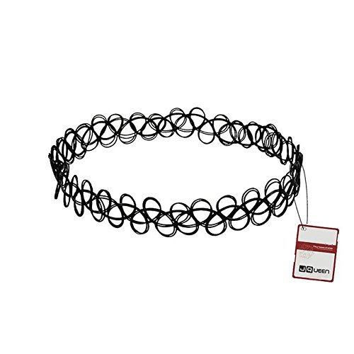 Vintage Black Stretch Elastic Double Line Tattoo Choker Collar Necklace For 80s 90s