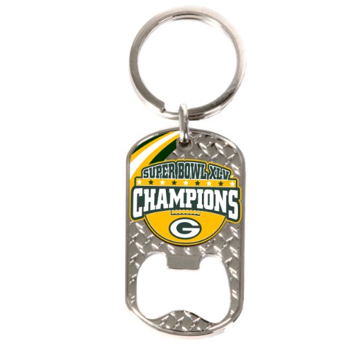 NFL  Green Bay Packers Super Bowl XLV Champions Dog Tag Bottle Opener Keychain