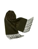 Moschino Two-tone Signature Fringed Long Scarf Brown