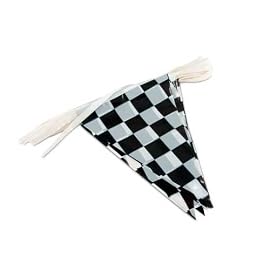 Black and White Checkered Poly Streamers