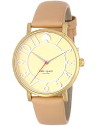 kate spade new york Womens 1YRU0403 Metro Analog Display Japanese Quartz Beige Watch
