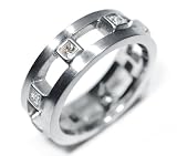 Princess Diamond Right Hand Ring, 18k White Gold, Ring 6, TW 0.65 Carat