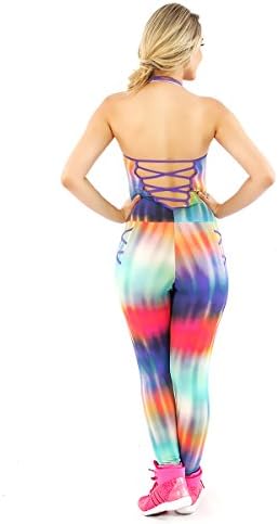 Brazilian Jumpsuit Rainbow Pattern with Padded Bra S/M