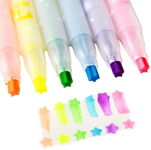 XIAOMUMA ZW-555A Singular Creative Star-type Tip Highlighter 6 Colors-12 Branch