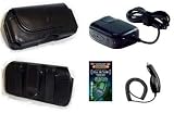 Cell Phone Accessories Bundle for Verizon LG DARE (Includes; Executive Carrying Case with Belt Clip, Rapid Car Charger, Home Wall Charger, Generation X Antenna Booster)
