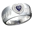 Petra Azar Secret of Love Ring with Heart Shaped Blue Sapphire and Diamond Bezel