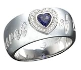 Petra Azar Secret of Love Ring with Heart Shaped Blue Sapphire and Diamond Bezel