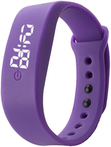 OUBAO Rubber LED Watch Date Sports Digital Wrist Watch Purple