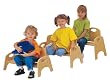 Jonti-Craft 5811JC 7" Twin Chairries Stackable Bench, Natural