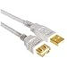 USB 2.0 TYPE A M/F 10' GOLD SHELL WHITE