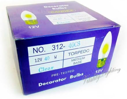 12V 40W Decorative Light Bulb E26 12 Volts Incandescent Lamp Medium Base (25/pack)