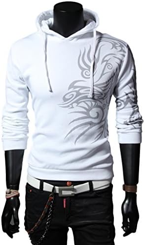 WenVen Mens Fashion Dragon Hoodie