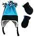 N'Ice Caps Boys Sherpa Lined Micro Fleece Four Corner Ski Hat and Mitten Set
