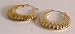 Ladies fashion earrings gold coloured metal hoop design - 11987