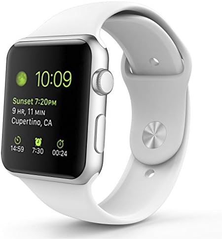 Apple Watch Band, HBBRO Soft Silicone Fitness Replacement Sport Band for 38mm Apple Watch All Models,White (3 Pieces of Bands Included for 2 Lengths)