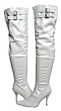 Blossom Hoop-1 White Women Over the Knee Boot