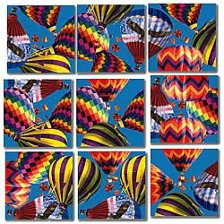 B Dazzle Hot Air Balloons Scramble Squares 9 Piece Puzzle by B.Dazzle
