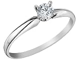 Engagement Ring: 1/4 Carat (ctw) in 14K White Gold Diamond Solitaire Ring