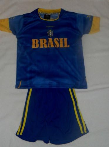 BRASIL AWAY SOCCER KIDS SETS JERSEY &amp; SHORT SIZE MEDIUM FOR 3 TO 4 YEARS OLD