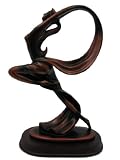 `Ribbon Dancer` Bronze Finish Abstract Statue Dancing