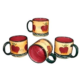 COFFEE MUG, COFFEE CUPS COUNTRY APPLE DECOR by ACK